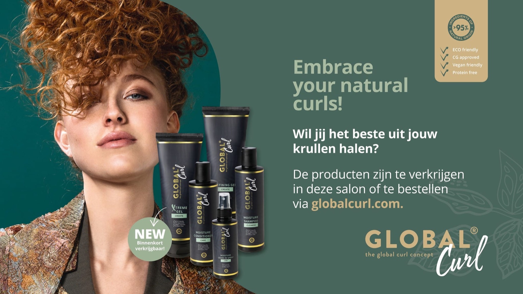 Vrouw met volle, gedefinieerde krullen — Global Curl bij Studio 23